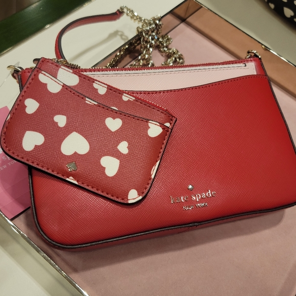 ♠️Kate Spade Staci Triple Crossbody Heart Pop NWT